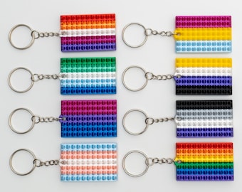 Spiky Pride Flag Pain Stim Keychains, LGBTQ Sensory Fidgets, Gay Pride, Pride Keychain, Pain Fidget, Fidget Toy, Stress Toy, Fun Fidget