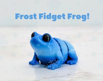 Frost Fidget Frog Fidget Toy, Articulated Fidget, Tiny Frogs, Flexible Frog, Desk Fidget Toy, Sensory Toy Adult, Stress Toy, Winter Fidget