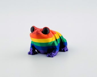 Pride Frog, Fidget Frog, Rainbow Pride Frog Toy, Articulated Sensory Toy, Desk Fidget Toy, Stim Toy, Adult Anxiety Relief, Tiny Frog