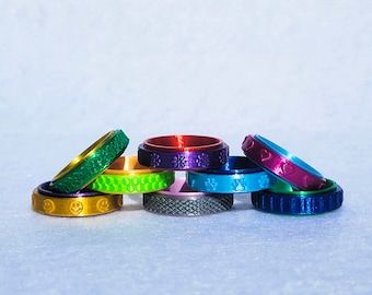 Custom Fidget Ring Spinner Rings Custom Pattern, Color, Stim Ring, Worry Ring, Fidget Spinner, Personalized Fidget Ring, Stim, Fidget Toy