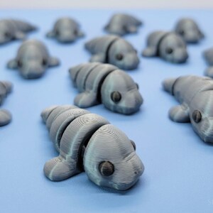 Mindful Manatee Fidget Toy, Articulated Sensory Toy, Baby Manatee, Desk