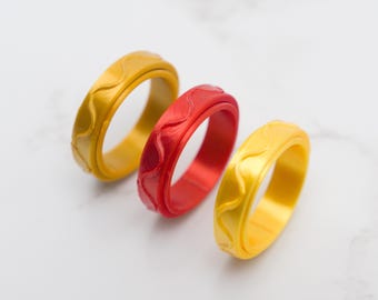 Squiggle Fidget Ring, 6mm Band Spinner Ring, Kids Fidget Ring, Fidget Ring for Kids, Silly Fidget Ring Gift, Squiggle Fidget Toy, Kids Ring