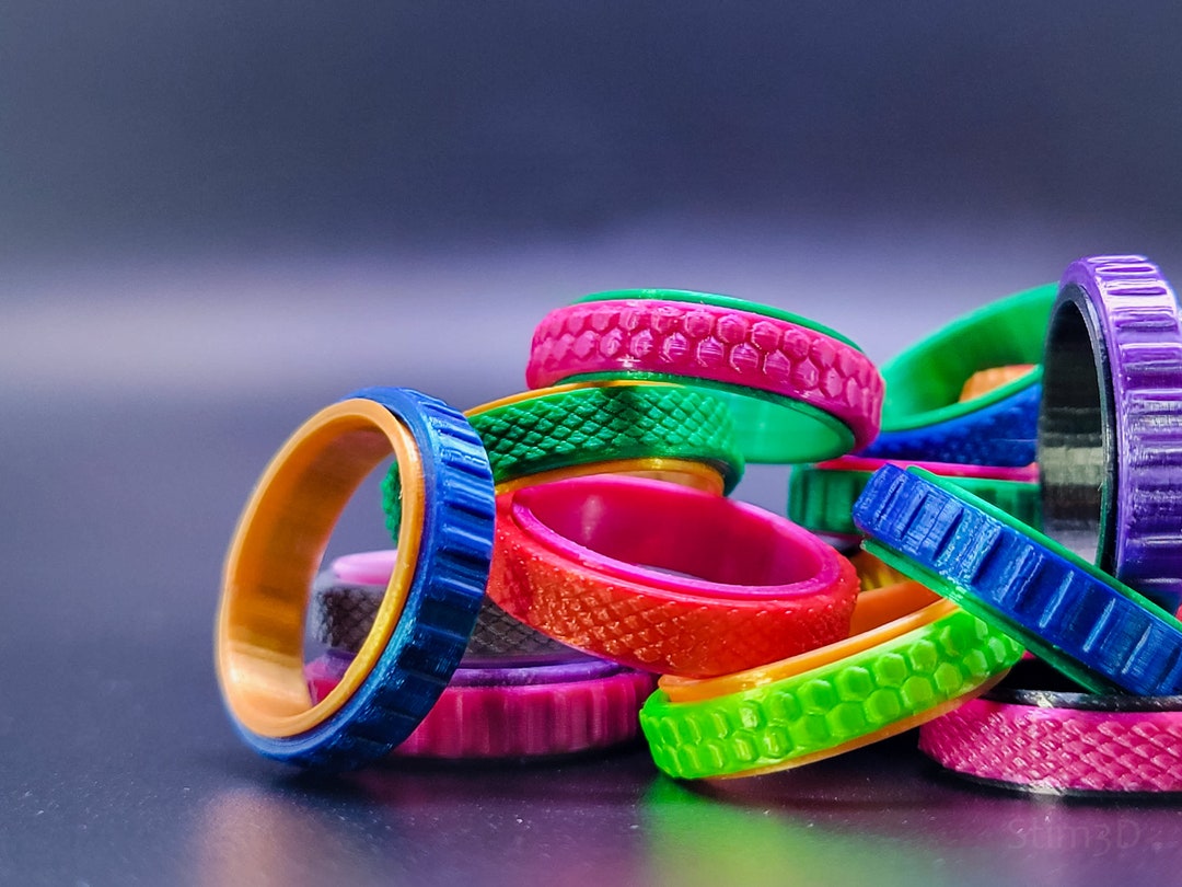 Fidget Ring Textured Spinner, Personalized Fidget Rings, Fidget Spinner