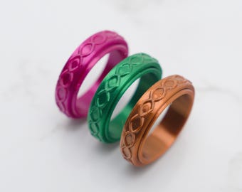 Flow Spinner Ring, 6mm Band Fidget Ring, Meditation Ring, Worry Ring, Spinning Ring, Adult Spinner Ring, Stress Relief, Fidget Jewelry