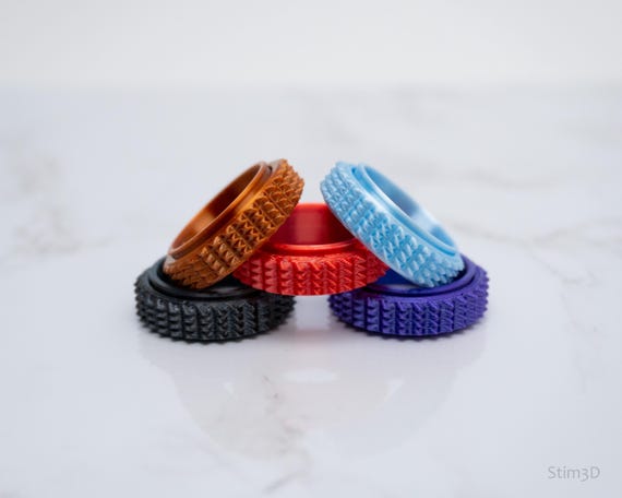 Spiky Spinner Ring Pain Stim Sensory Fidget, Custom Color Fidget Ring, Worry Ring, Stress Toy, Fidget Toy, Pain Stim Spinner, 8MM Band