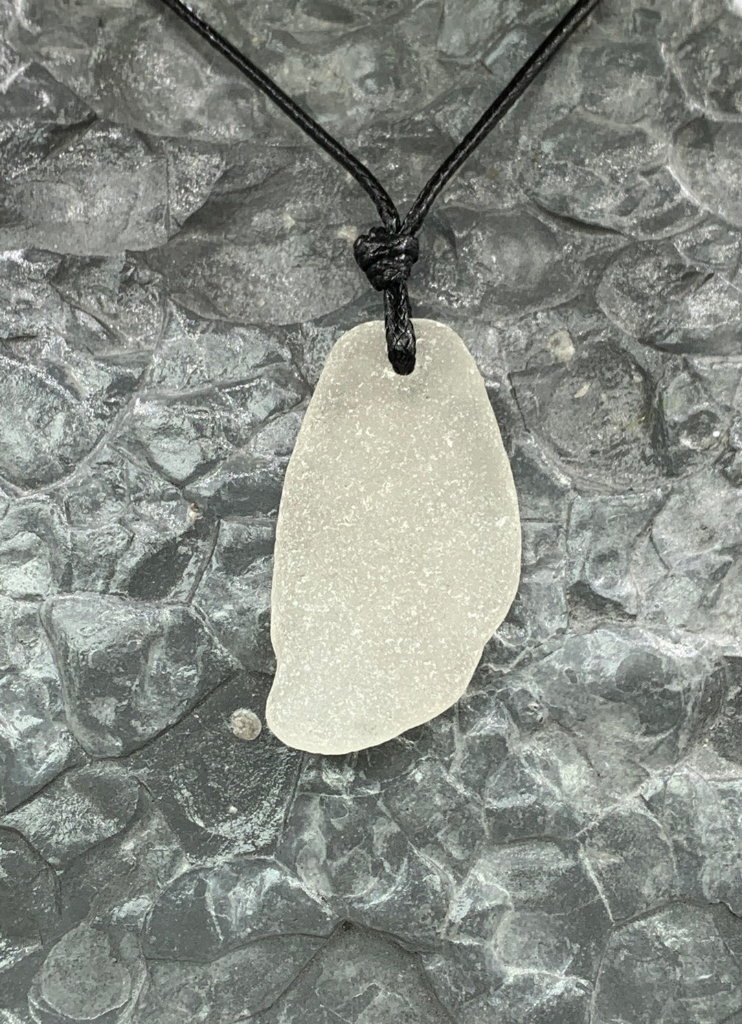 Large White Sea Glass Swanage Pendant Etsy