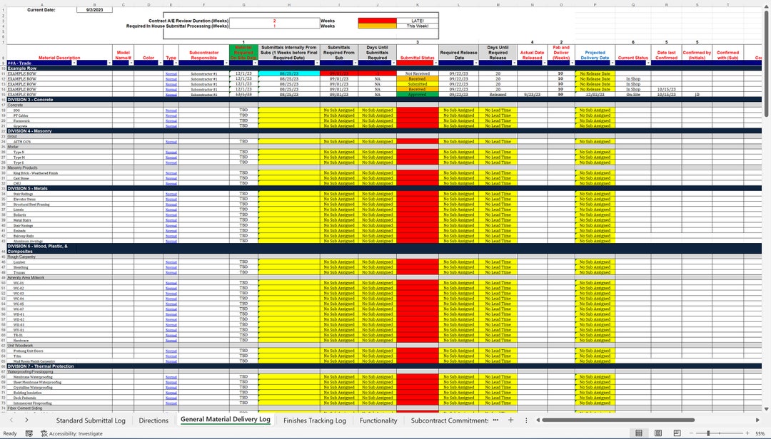 Construction Project Manager's Ultimate Material and Submittal Log ...