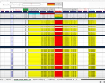 Construction Project Manager's Ultimate Material and Submittal Log Spreadsheet