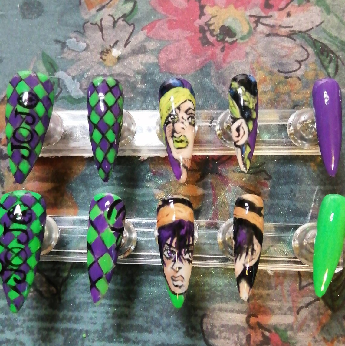 Fake nails Jojo bizarre adventures Etsy