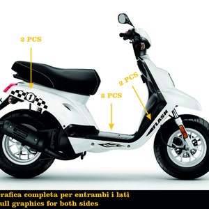 Adesivi Booster MBK Decalcomanie Booster MBK Personalizzate - Motociclo Scacchi, Accessori Moto Alta Qualità - Stickers Artigianali M0276