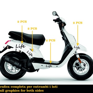 Adesivi Compatibili con Yamaha Booster Mbk Deezer LIFE accessori stickers Motociclo colore a scelta COD.M0285