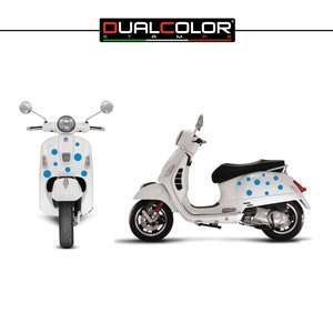 Set Adesivi Pois Palline Piaggio Vespa GTS 300 super GTV 300 GTV250 GTV125 stickers adesivi carena moto colore a scelta  COD. M0319