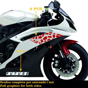 Adesivi Compatibili con Yamaha R6 ANNO 2008 carena moto accessori stickers Motociclo colore a scelta FUTURE COD.M0282