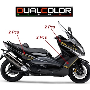Adesivi Compatibili con T Max 500 (2008-2012) Carena moto decal stickers (DX-SX) Design sportivo serbatoio codino unghia moto M0315
