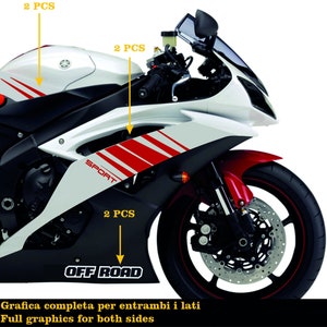 Adesivi Compatibili con Yamaha R6 ANNO 2008 carena moto accessori stickers Motociclo colore a scelta Off Road COD.M0278