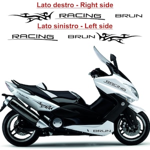 Adesivi Compatibili con Tmax 500 (2008-2012) Carena moto decal stickers (DX-SX) Design sportivo serbatoio codino unghia moto Freedom M0293