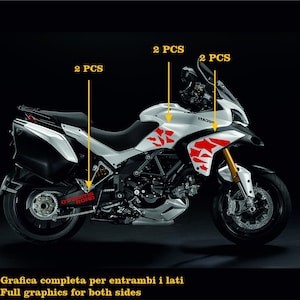 Adesivi Ducati Multistrada 1200 S Kit completo Carena moto decalcomania serbatoio DX-SX stickers Motorbike COD.M0243