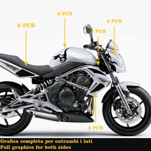 Adesivi Compatibili con Kawasaki ER-6N (2009-2011) tribali serbatoio dx-sx stickers moto Motorbike cod.M0148