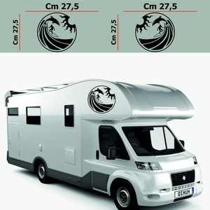 Set di 2 Adesivi Delfini per Camper e Caravan - Compatibili con Adria, Arca, Bürstner, Carthago, Chausson, Elnagh, McLouis 0332