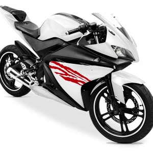 Adesivi Compatibili con Yamaha YZF-R125 R125 (DX-SX) carena moto decal stickers Design sportivo Cod.M0120