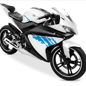 Adesivi compatibili con Yamaha YZF-R125 R125 (Dx-Sx) Carena moto decal stickers design sportivo COD.M0127