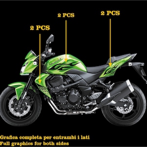 Adesivi per Kawasaki Z750 serbatoio stickers carena moto stickers grafica moto nero colore Motorbike Cod .M0148