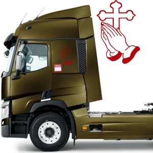 Madonna-sticker voor vrachtwagens en bestelwagens – Geluksbrengersticker compatibel met Scania, Iveco, MAN, Volvo – Religieuze decoratie TIR 0226