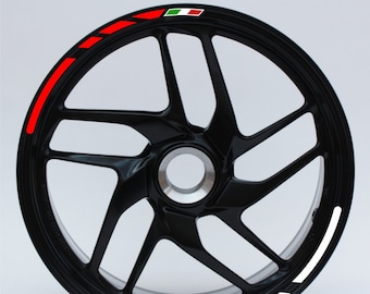 Motorbike rim stickers 17'' Inch Italian Flag complete set rim stickers tyre strips COD.D0016