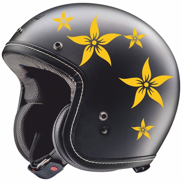 Autocollants de fleurs pour casque de moto accessoires de pc tuning autocollants pour voitures étoiles adhésives COD.C0001