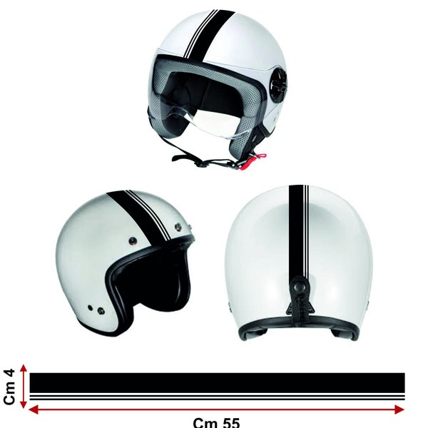 Aufkleber für Motorradhelm, Roller, Universal-Helm, Streifen, Streifen, Sport-Design-Aufkleber, dreifacher Klebestreifen C0066