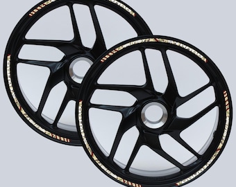 17 Inch Military Motorcycle Wheel Stickers Set for 2 Wheels – Racing Design Resistant to Rain and Sun – Glossy Motorcycle Wheel Stickers D0144