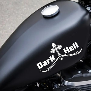 Adesivi per Harley-Davidson Tribale serbatoio DX-SX stickers bianco arancione nero Moto Motorbike COD.M0346