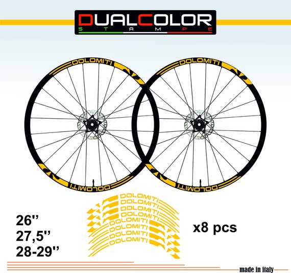 Adesivi Per Cerchi Bici DualColorStampe - Bianco, Per MTB 26-29 Pollici, Larghezza 2 Cm - Foto 10