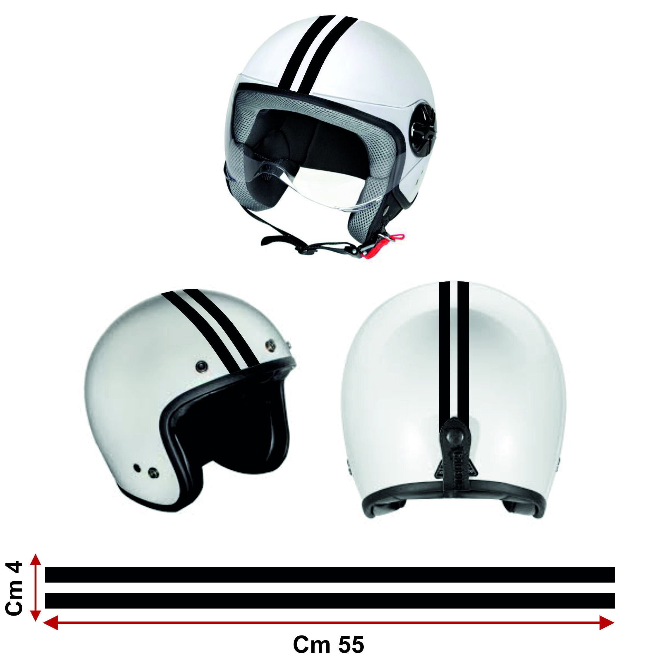 Pegatinas para casco de moto Casco Scooter universal Rayas Rayas Pegatinas  de diseño deportivo COD. C0057 -  España