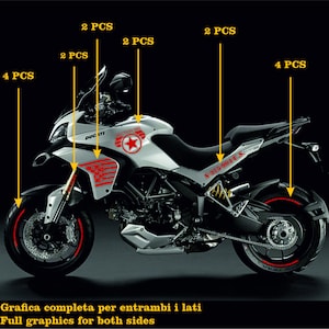 Adesivi Ducati Multistrada 1200 S Kit completo Carena moto decalcomania serbatoio DX-SX stickers Motorbike COD.M0244