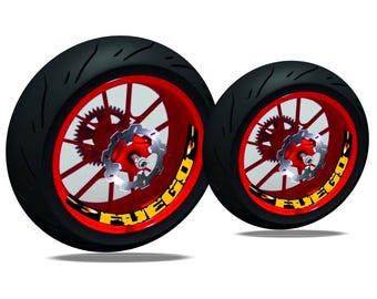 8-Piece 17" Motorcycle Rim Inner Stickers - "FUEGO" Model | Handcrafted Design for Racing & Street Bikes D0159