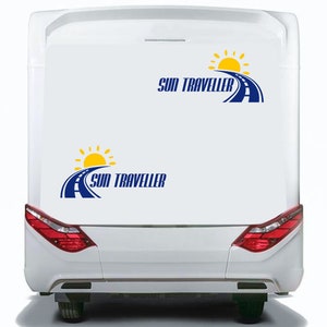 x2Adesivi per Camper Compatibili con Adria Arca Bürstner Carthago Chausson Elnagh Mclouis Caravan Motorhome roulotte sole COD.0385
