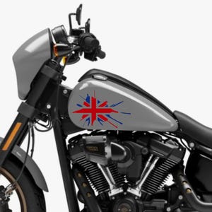 Adesivi Compatibili con Harley-Davidson bandiera londinese LONDON skull serbatoio Set 2 stickers Moto Motorbike COD. M0359