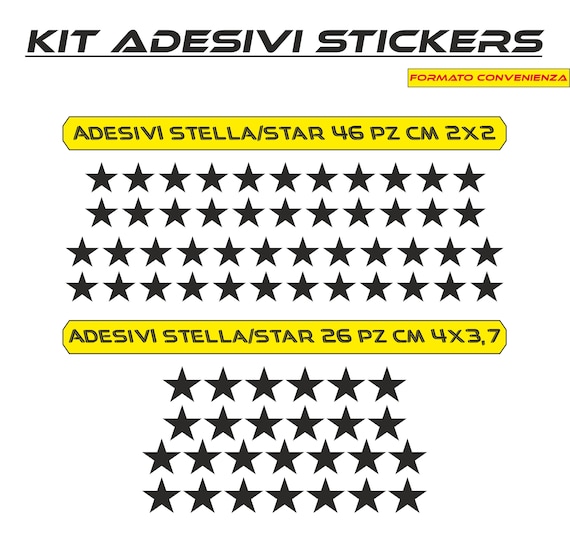 Adesivi stelle per casco moto bici pc accessori tuning adesivi per auto stelline  adesive COD.C0007 -  Italia