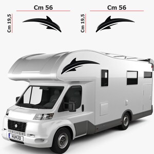 Adesivi stickers camper frase DELFINO ANIMALE mare frasi caravan roulotte accessori grafiche fiancata  cm 56 x 19,5 scegli colore 0425