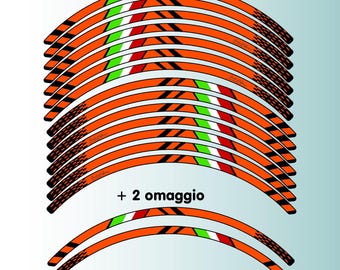 stickers complete set of rim stripes for motorcycles for 2 wheels from 15'' to 19'' inches, Sporty Design D0146