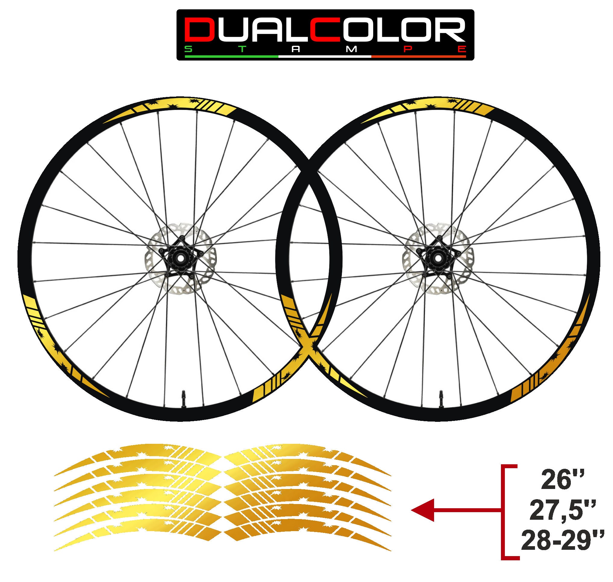 Felgenaufkleber Set Für 26-29 Zoll Fahrräder – 1,8 Cm Breit, Orange, MTB Bike Sticker (27,5 Zoll)