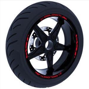 kit di Strisce Cerchi Moto per 2 Ruote da 17'' Pollici - Adesivi Ruote Moto Resistenti - Adesivi Cerchi Moto - Design Racing D0119