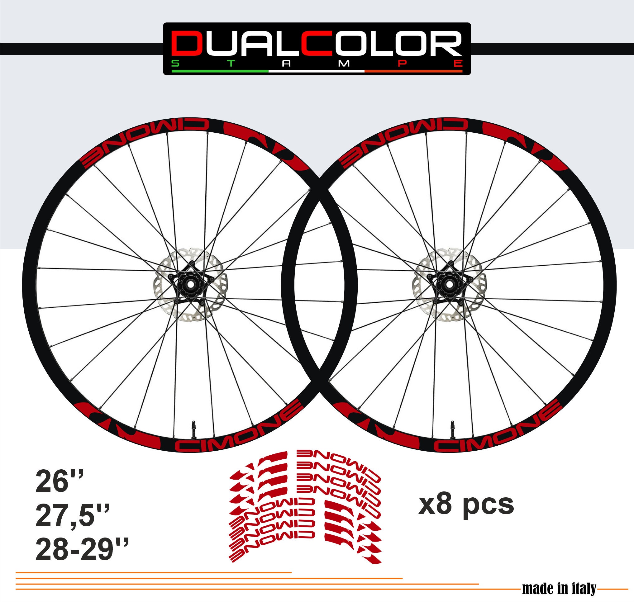 Kit Adhésif Pour Jantes VTT/Vélo Decalart – 26/27.5/28/29 Pouces, Vert Fluo, 2 Roues – Brillant Et Anti-UV