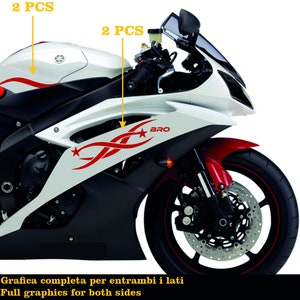 Adesivi Compatibili con Yamaha R6 ANNO 2008 carena moto accessori stickers Motociclo colore a scelta BRO COD.M0280