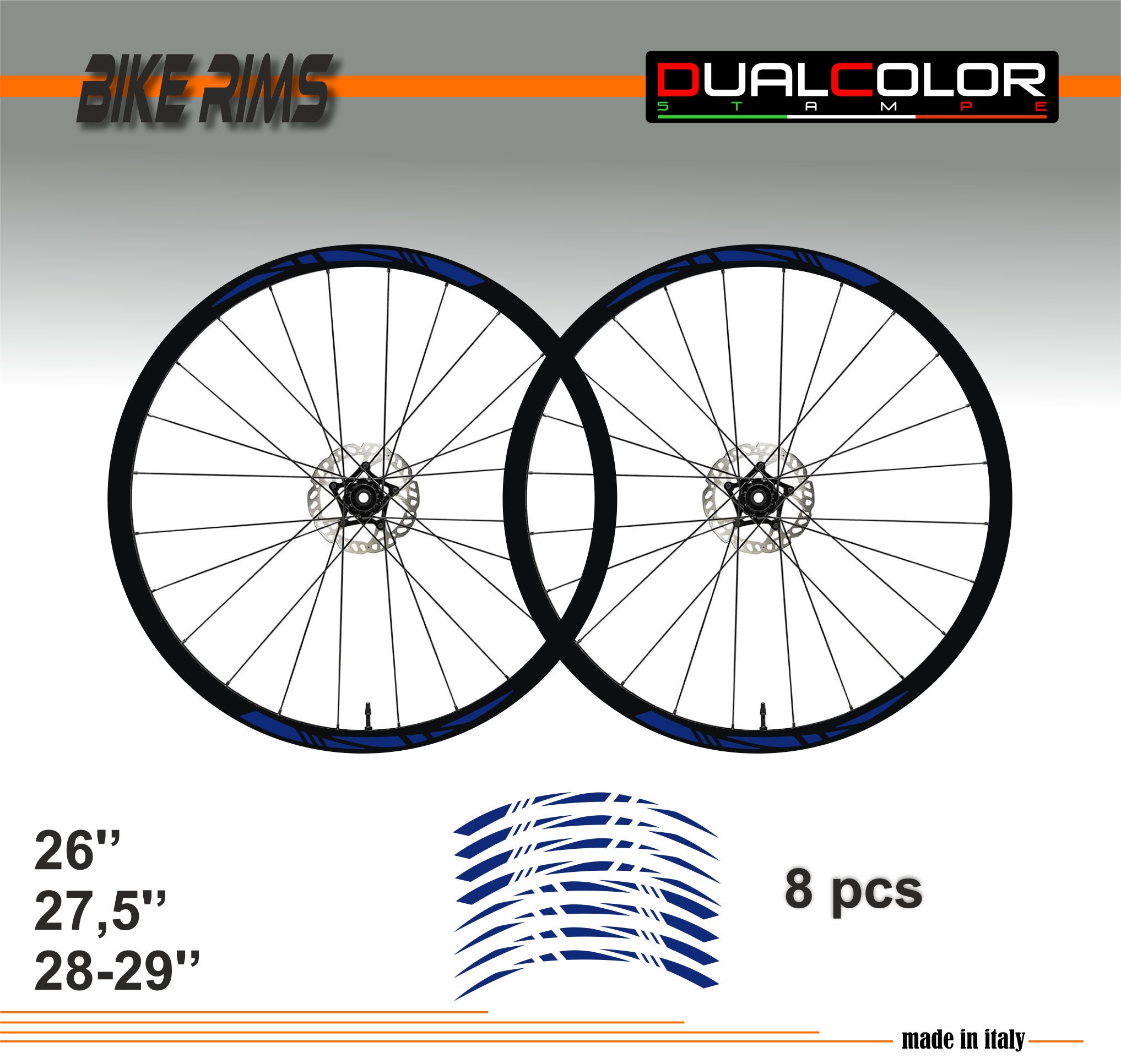 Autocollants Jantes VTT Bardonecchia B0151 – Noir Brillant, 26-29 Pouces, Résistants UV Et Lavage