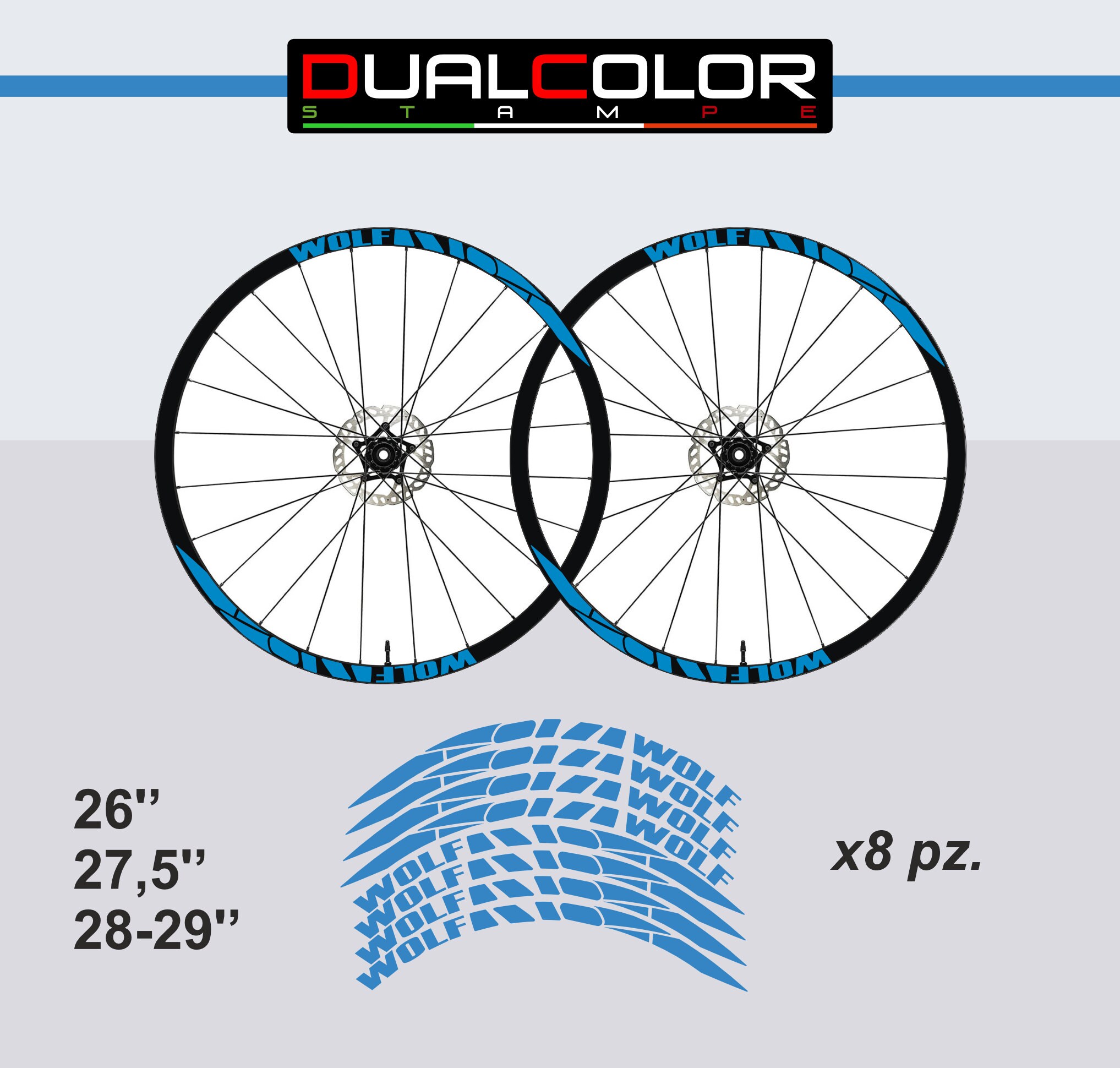 Autocollants Jantes Vélo DualColorStampe - Lot Pour 26" 27.5" 28" 29" - Décoration Sportive