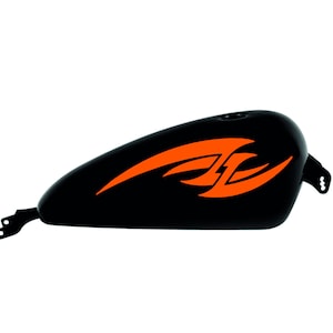 Adesivi per Harley-Davidson Tribale serbatoio DX-SX stickers Moto hd motorbike teschio arancione COD.M0160