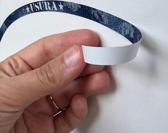 Motorcycle Rim Strips 15-19″ Set 2 – Blue Jeans Effect – Rim Stickers Motorcycle 17 Inch Denim Look Rim Decals D0141