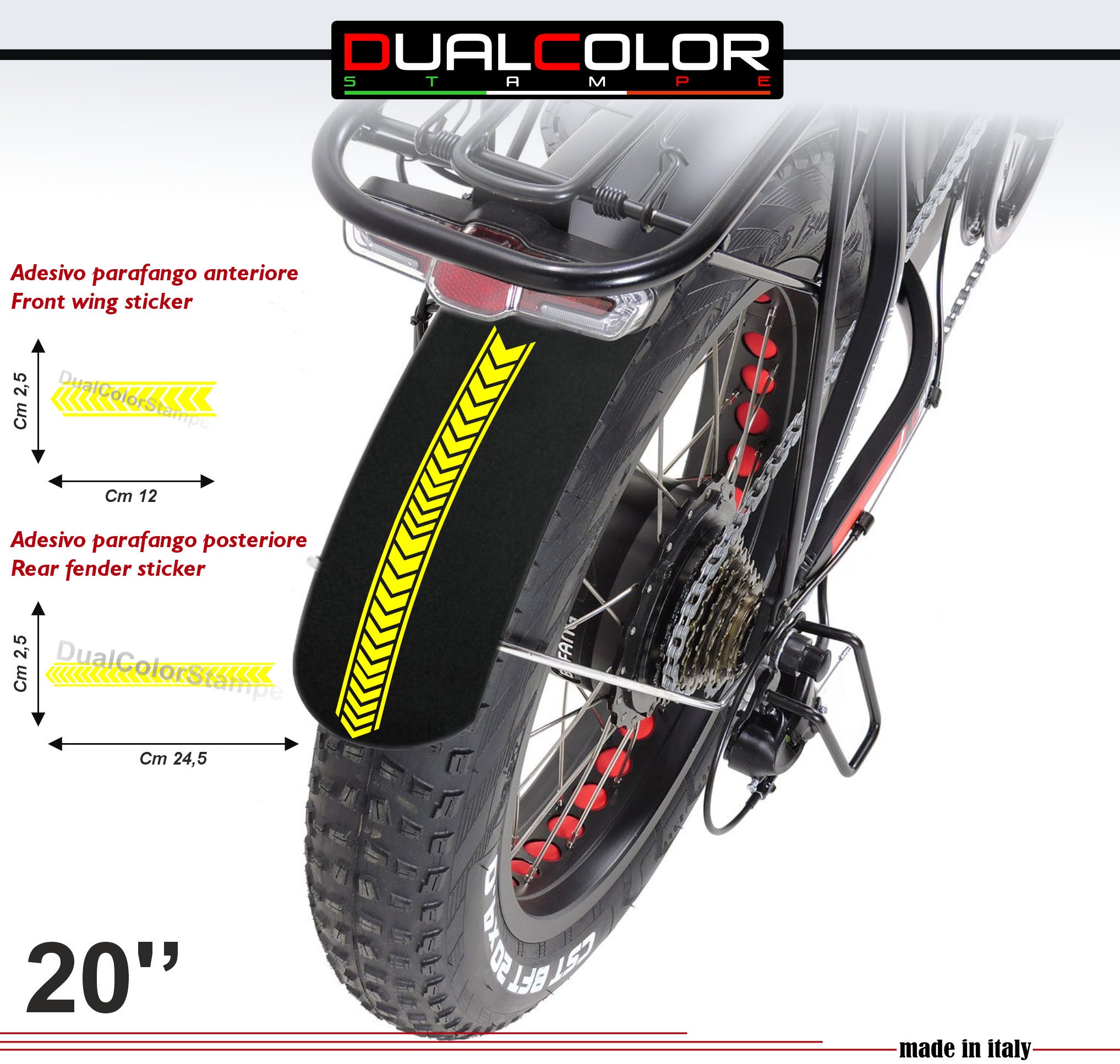 Garde-boue Fat Bike Ensemble de garde-boue avant et arrière pour vélo à gros pneus Ailes Ensemble de couverture complète (NOIR, 20 POUCES